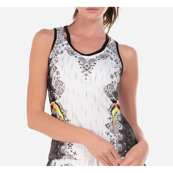 Vaportex Lucky In Love Performance Tank Top Womens XS Fitted Tennis Active NEW - Picture 1 of 11